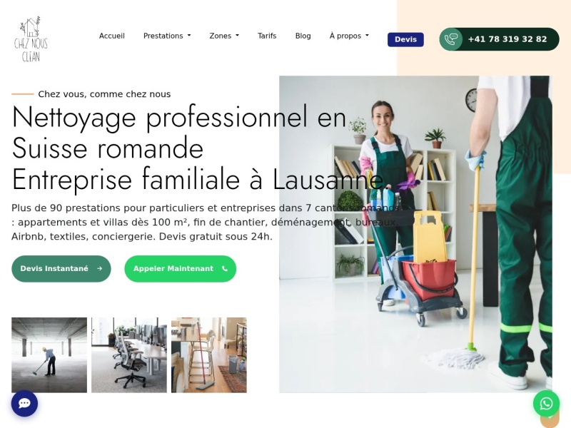 Aperçu du site Chez Nous Clean