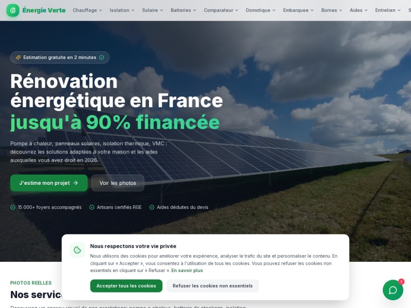 Aperçu du site Énergie Verte France